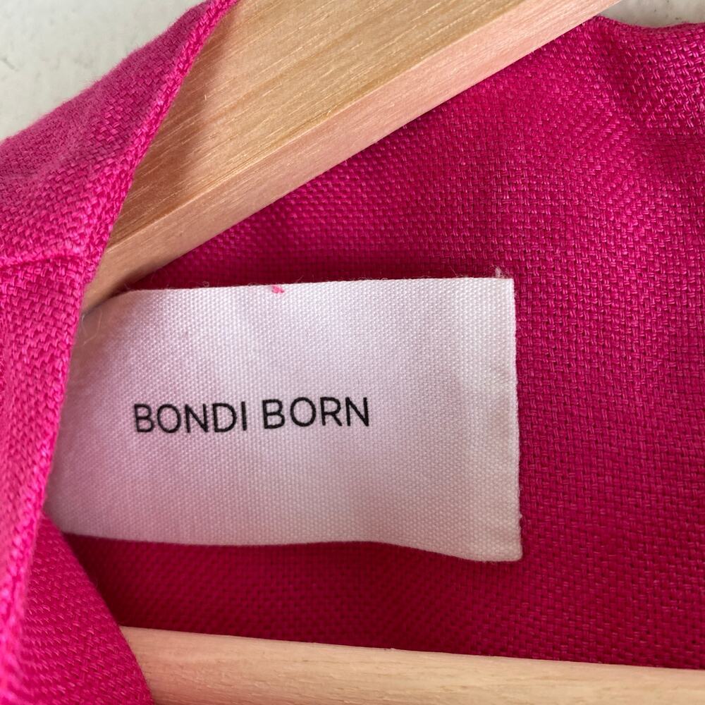 Bondi Born Martinique Linen Mini Dress Fuchsia Pink Wrap XS - Picture 12 of 16